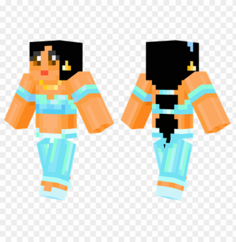 minecraft skins princess jasmine skin Clean Background Isolated PNG Icon