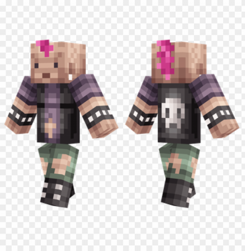 minecraft skins punker skin Clear Background Isolated PNG Illustration