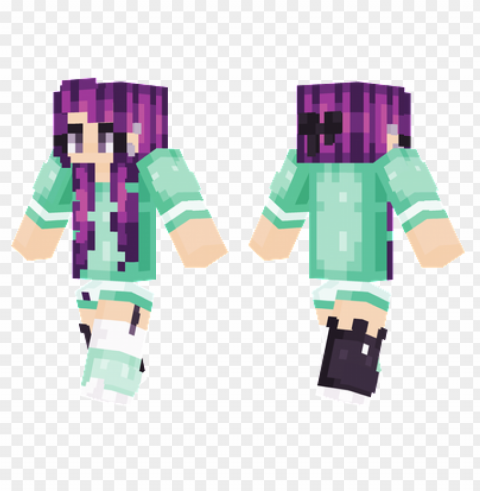 minecraft skins purple and teal skin PNG images without watermarks