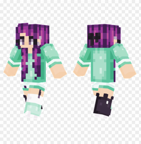 Minecraft Skins Purple And Teal Skin PNG Images Without Watermarks