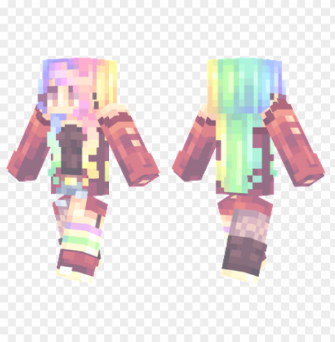 minecraft skins rainbow skin PNG images without licensing