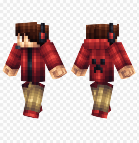 minecraft skins red hoodie skin Transparent PNG picture