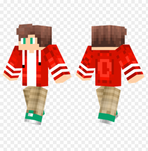 minecraft skins red jacket skin Isolated Element on HighQuality Transparent PNG