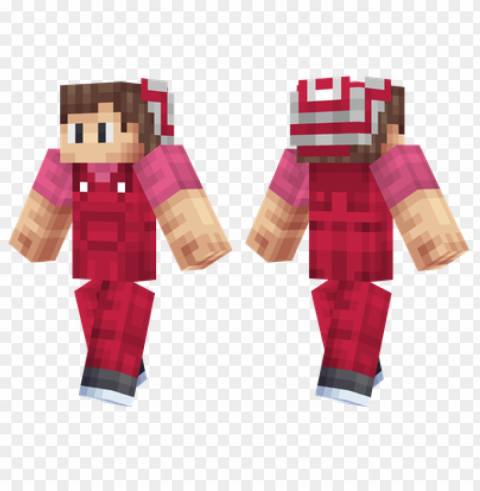 minecraft skins red overall skin Isolated Artwork in Transparent PNG