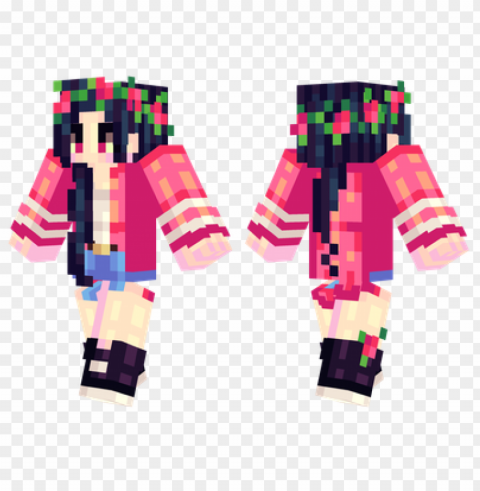 minecraft skins red roses skin Isolated Artwork in Transparent PNG Format