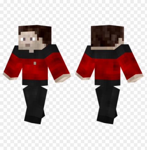 minecraft skins red star trek uniform skin Isolated Character on HighResolution PNG