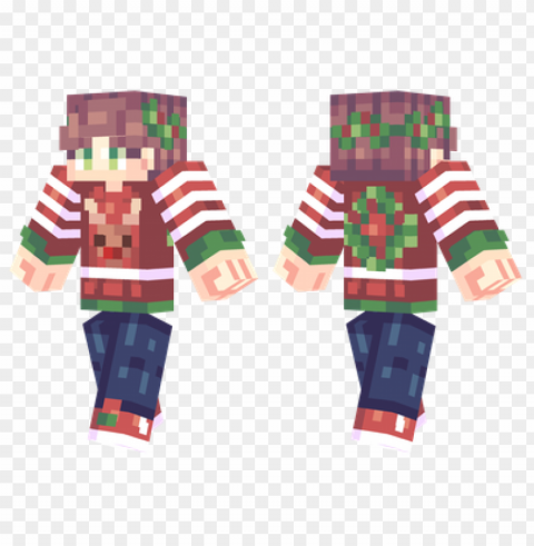 minecraft skins reindeer sweater skin Isolated Illustration in Transparent PNG