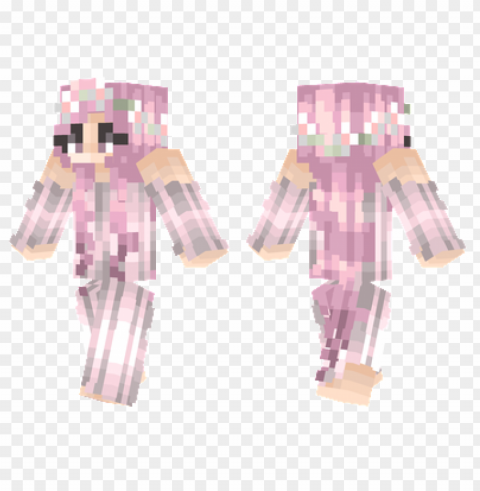 minecraft skins sakura girl skin Isolated Subject with Clear Transparent PNG