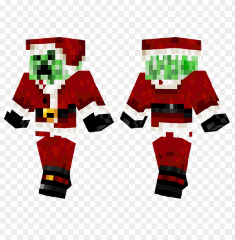 minecraft skins santa creeper skin PNG with Transparency and Isolation