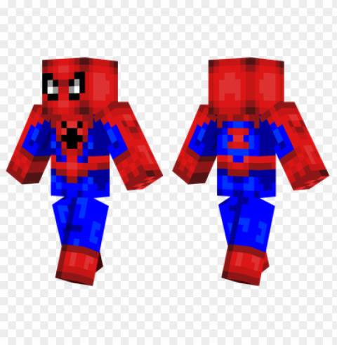 minecraft skins spiderman skin Clear Background PNG Isolated Design Element
