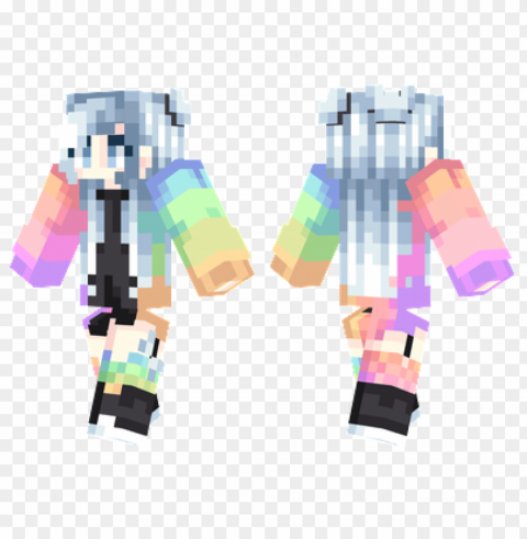 minecraft skins spring rainbows skin Transparent Background Isolated PNG Art
