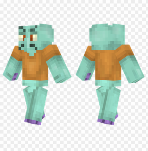 minecraft skins squidward skin Isolated Graphic in Transparent PNG Format