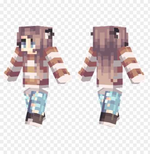 minecraft skins striped fox skin PNG images for editing