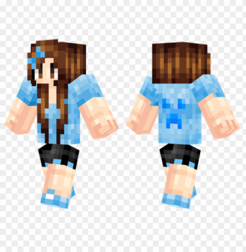 minecraft skins summer girl skin Isolated Artwork on Clear Transparent PNG
