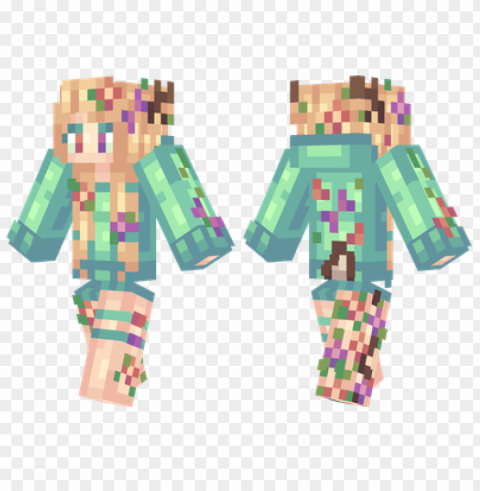 minecraft skins summer mint skin HighQuality PNG Isolated Illustration