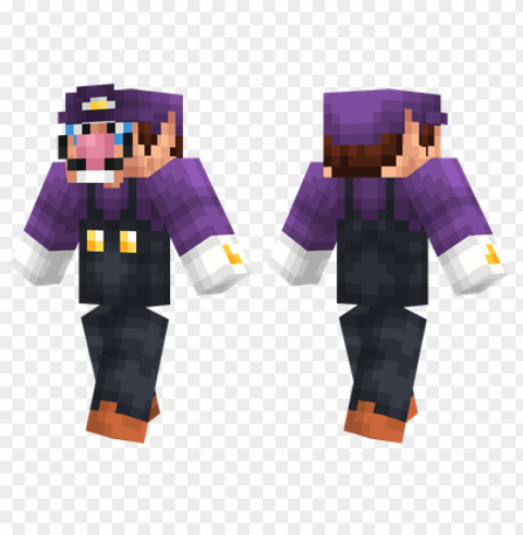 minecraft skins waluigi skin PNG Graphic Isolated with Transparency