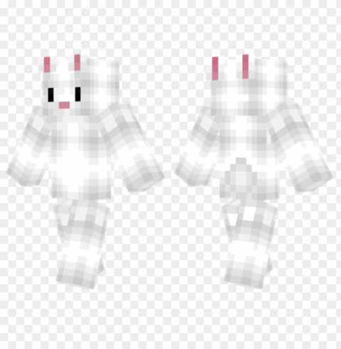 minecraft skins white bunny skin Isolated Character in Transparent Background PNG