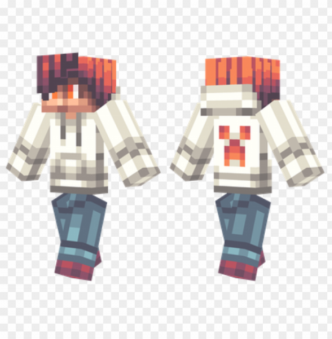 minecraft skins white hoodie skin Clear background PNG clip arts