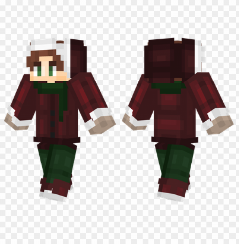 minecraft skins winter coat skin Isolated Item in Transparent PNG Format