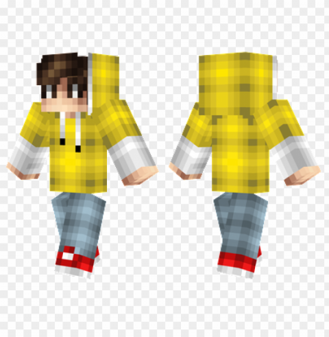 minecraft skins yellow hoodie skin PNG for business use