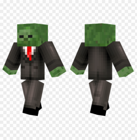 minecraft skins zombie suit skin Transparent Background Isolation in PNG Image
