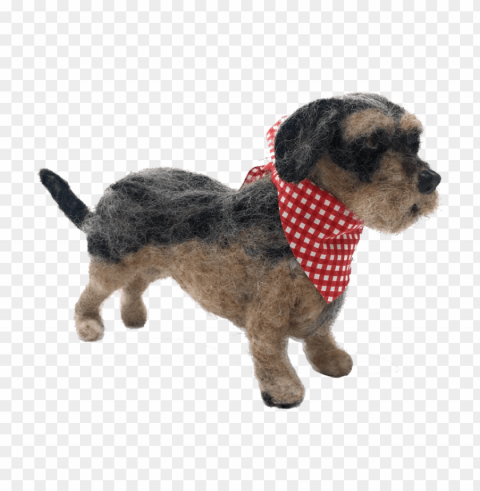 miniature wirehaired dachshund needle felting kit - felt PNG file with alpha