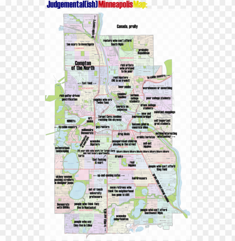minneapolis neighborhood map inspirational minneapolis - judgemental map of minneapolis Isolated Artwork with Clear Background in PNG