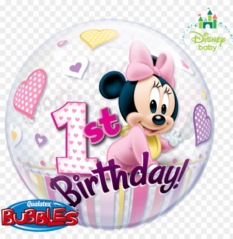 minnie bubble balloon baby minnie - 1st mickey mouse images hd Isolated Character on Transparent PNG