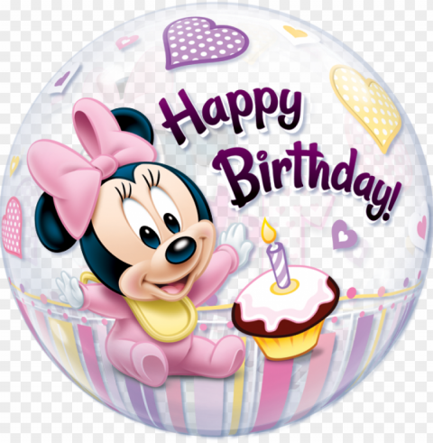 minnie mouse 1st birthday - minnie mouse happy birthday balloo Isolated Character in Clear Background PNG