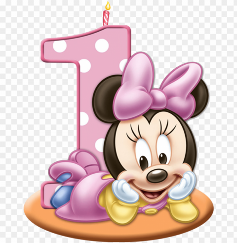 Minnie Mouse Baby Girl Birthday - Minnie Mouse 1st HighQuality Transparent PNG Isolation