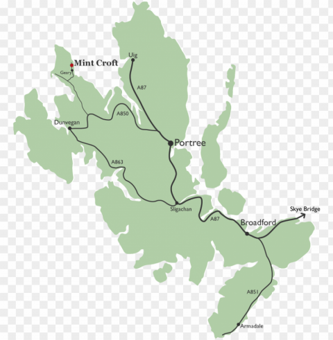 Mint Croft Skye Map - Isle Of Skye Map Pdf PNG With Transparent Backdrop