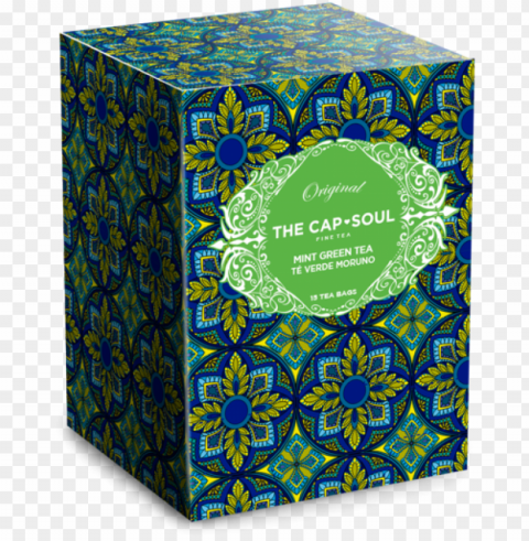 mint green tea pyramids - box PNG graphics with transparent backdrop