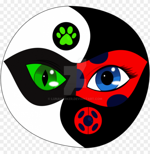 miraculous ladybug yin yang by lunaharker on deviantart - chat noir yin yang miraculous ladybug PNG images with alpha channel selection