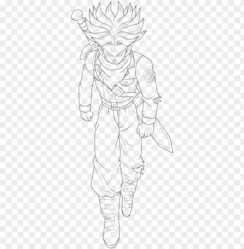 mirai trunks super saiyan rage lineart by chronofz - trunks PNG with no background for free