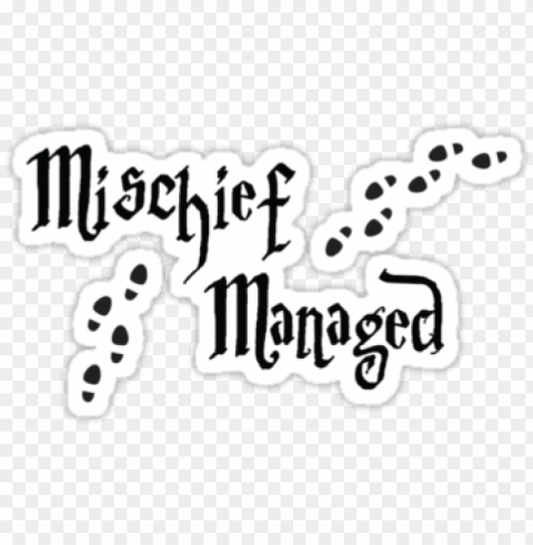 mischief manager banner with footsteps - mischief managed harry potter font ClearCut Background PNG Isolation