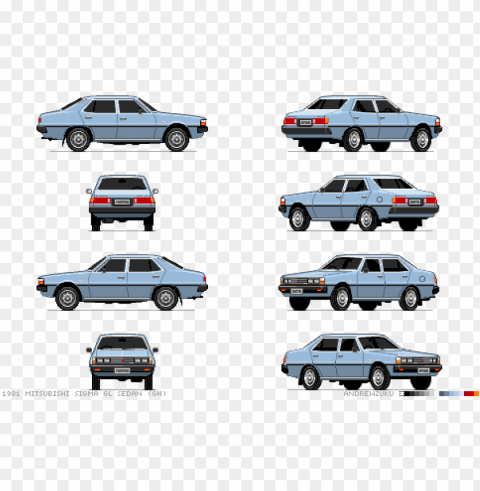 mitsubishi sigma pixel car - 2d car pixel art Clear Background PNG Isolated Graphic Design