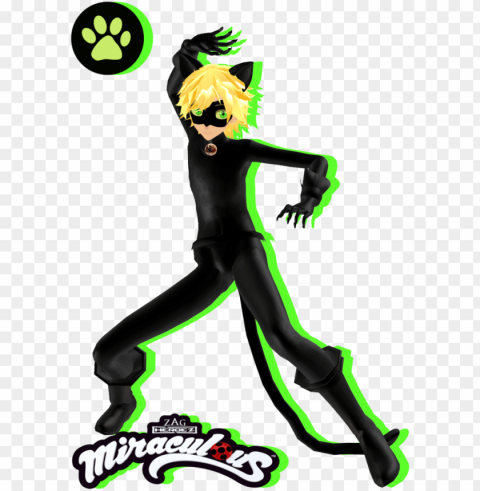 mmd miraculous ladybug - mmd tda cat noir PNG with cutout background