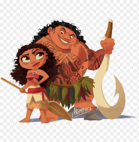 Moana Transparent Cute - Moana And Maui Chibi PNG Images With Clear Alpha Layer