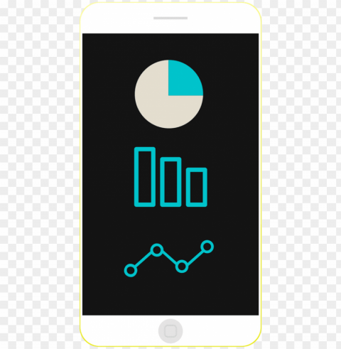 mobile analytics flat illustration - mobile phone Clean Background Isolated PNG Graphic Detail