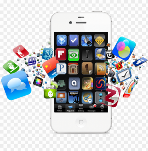 mobile apps - technology in mobile phones Isolated Subject on HighQuality Transparent PNG