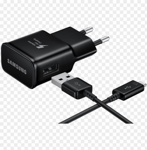 mobile chargers - samsung black charger HighResolution Isolated PNG with Transparency