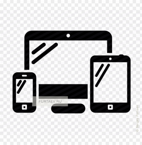 mobile phone tablet icon - computer and tablet icon Isolated Artwork on Transparent Background