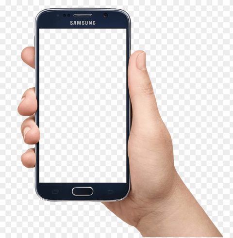 mobile with hand PNG with no registration needed