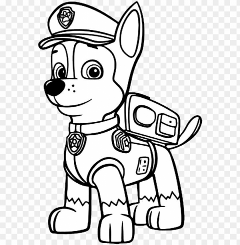 moderno perro policial para colorear viñeta - perro paw patrol para colorear PNG Isolated Subject with Transparency