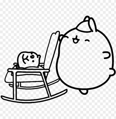 molang and piu piu kolorowanki PNG format with no background