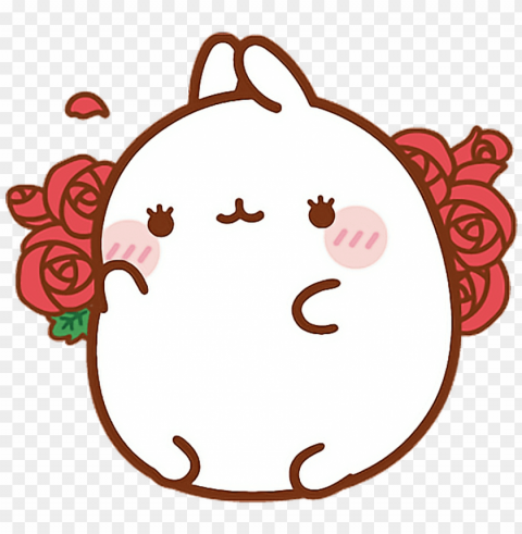 #molang #cute #rose #bunny #kawaii #bts #bunny #pet - dark cat you re everythi Free transparent background PNG