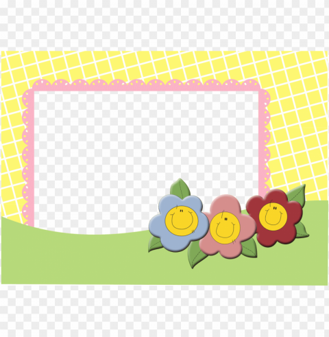 moldura flores infantil Isolated Character in Transparent PNG