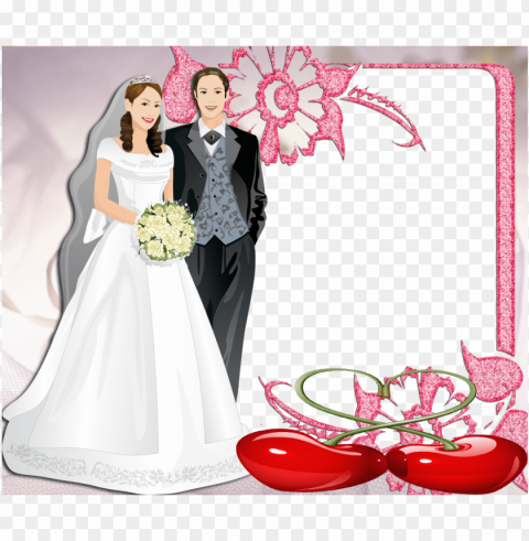 moldura para foto de casamento Transparent background PNG stock