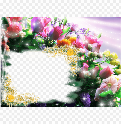 moldura para fotos flores - kagaya PNG Image Isolated with Clear Background