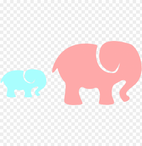 mom and baby elephant Transparent PNG images set
